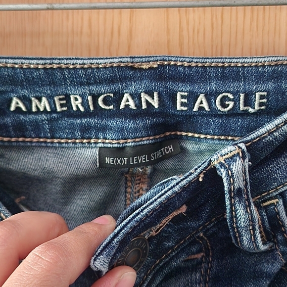 American Eagle Outfitters Blue Skinny Distressed Jeans - Picture 3 of 5
